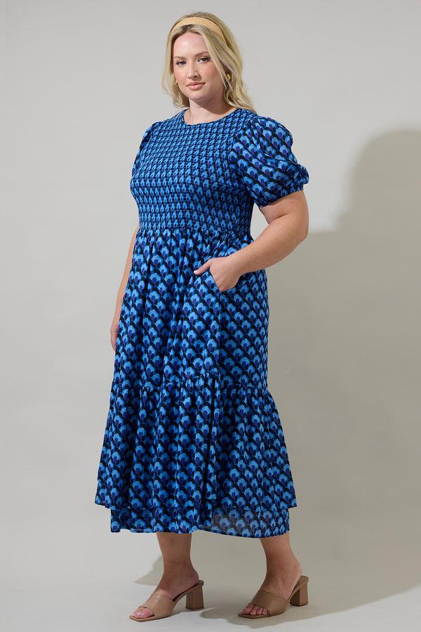 Sugarlips Bali Town Aruba Smocked Midi Dress Curve