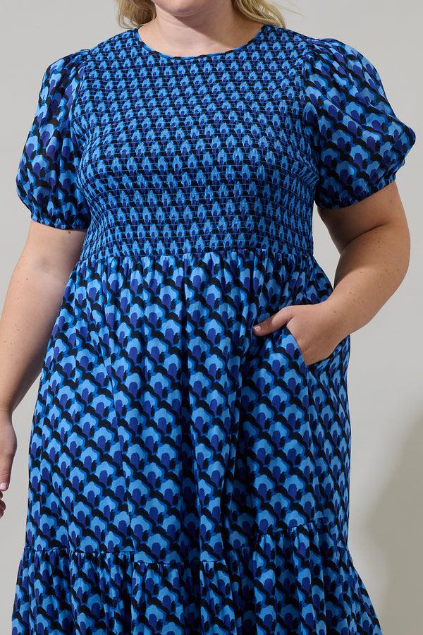 Sugarlips Bali Town Aruba Smocked Midi Dress Curve