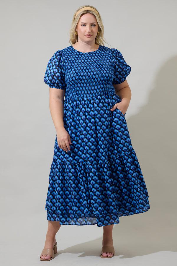 sugarlips Bali Town Aruba Smocked Midi Dress Curve