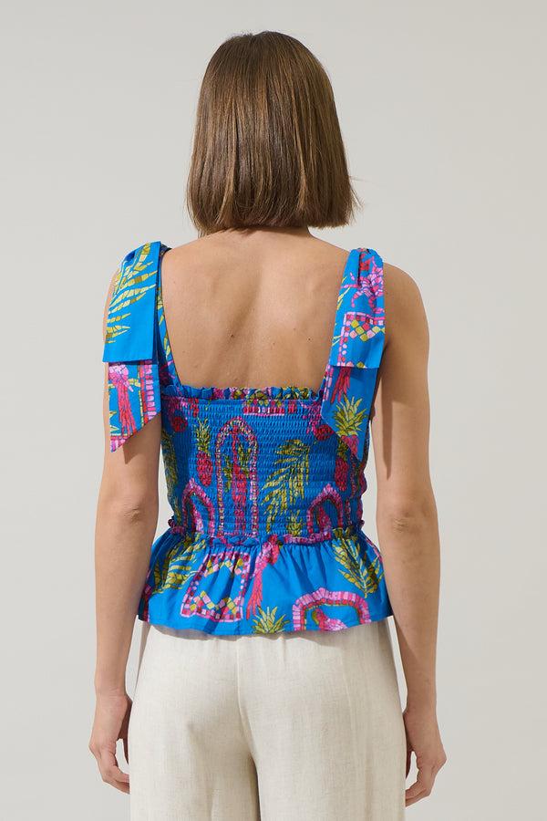 Sugarlips Bally Tropical Cazz Smocked Top
