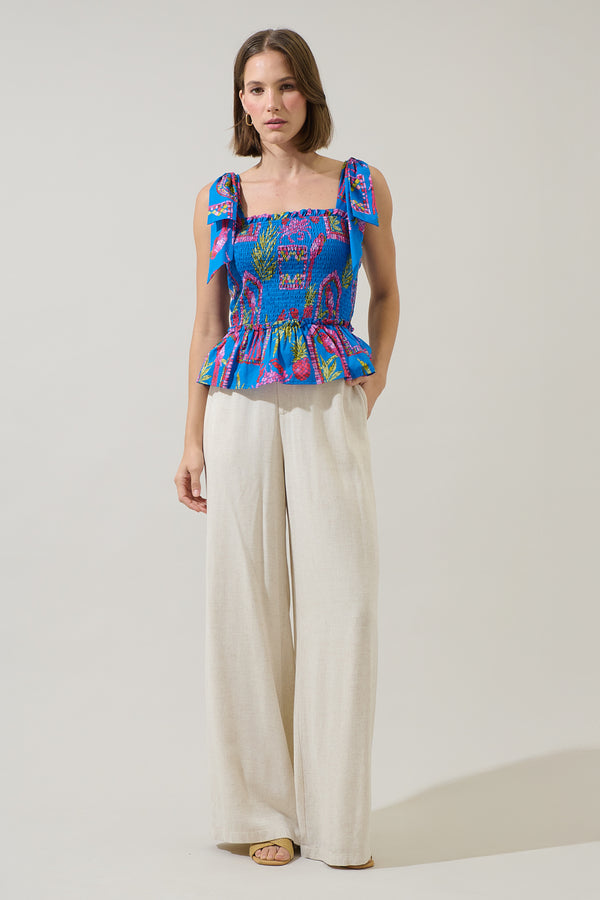 Sugarlips Bally Tropical Cazz Smocked Top