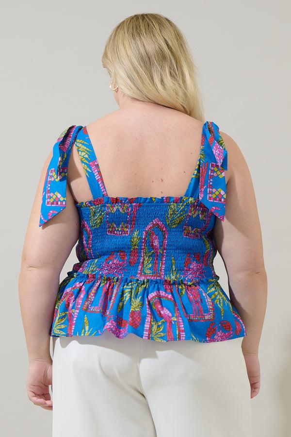 Sugarlips Bally Tropical Cazz Smocked Top Curve