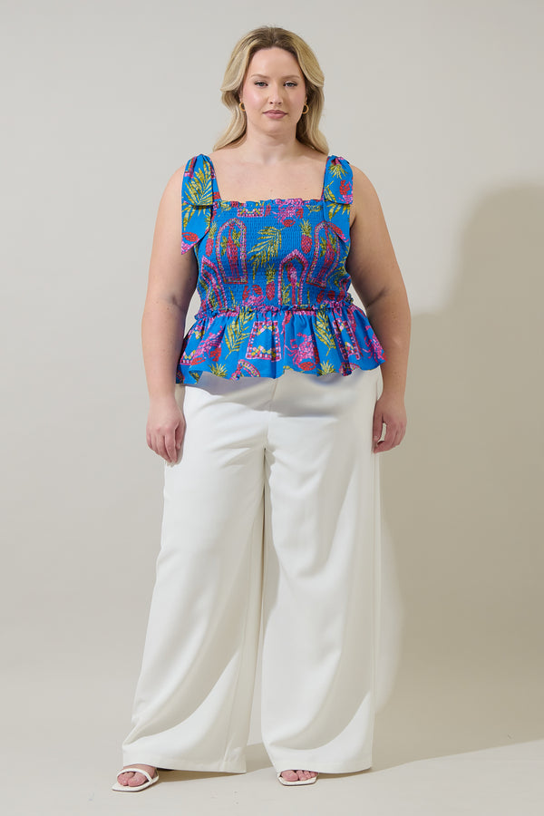 Sugarlips Bally Tropical Cazz Smocked Top Curve