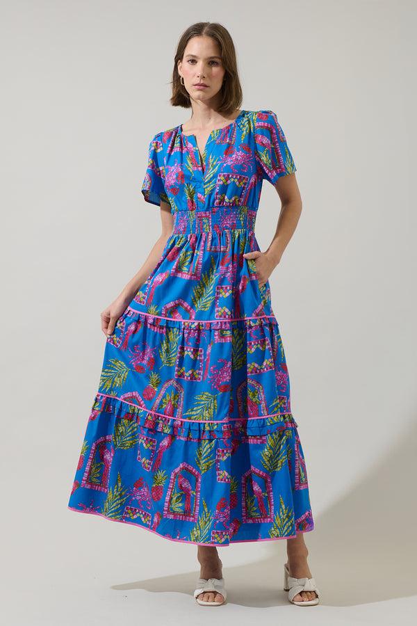 sugarlips Bally Tropical Ernie Tiered Maxi Dress