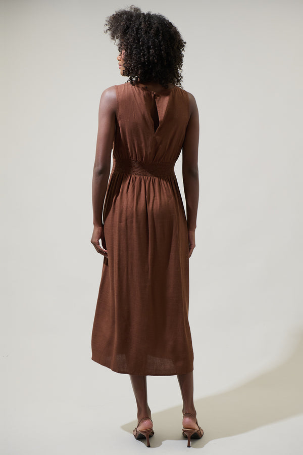 Sugarlips Balmy Smocked Back Midi Dress
