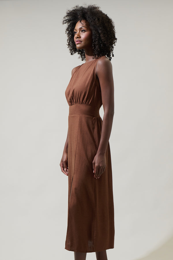 Sugarlips Balmy Smocked Back Midi Dress