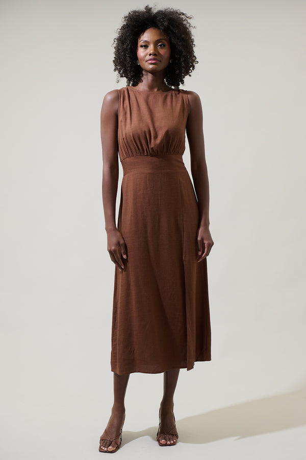Sugarlips Balmy Smocked Back Midi Dress