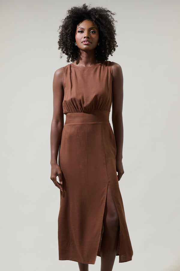 sugarlips Balmy Smocked Back Midi Dress