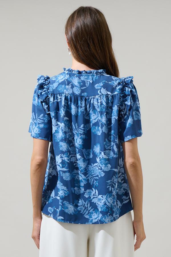 Sugarlips Bary Floral Danielle Ruffle Blouse