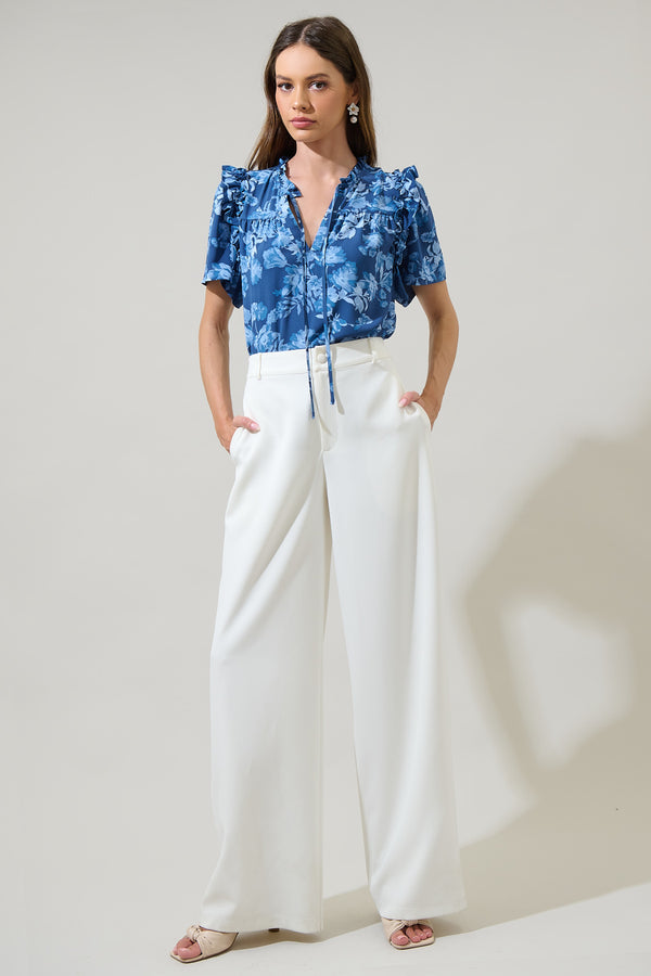 Sugarlips Bary Floral Danielle Ruffle Blouse