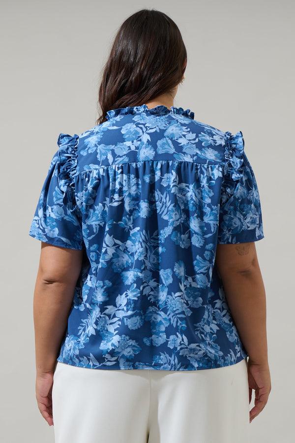 Sugarlips Bary Floral Danielle Ruffle Blouse Curve