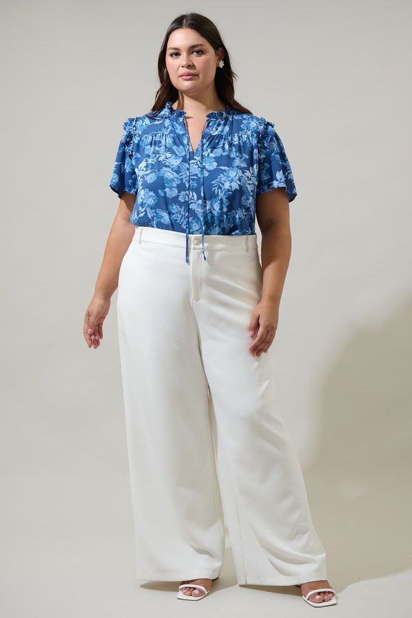 Sugarlips Bary Floral Danielle Ruffle Blouse Curve