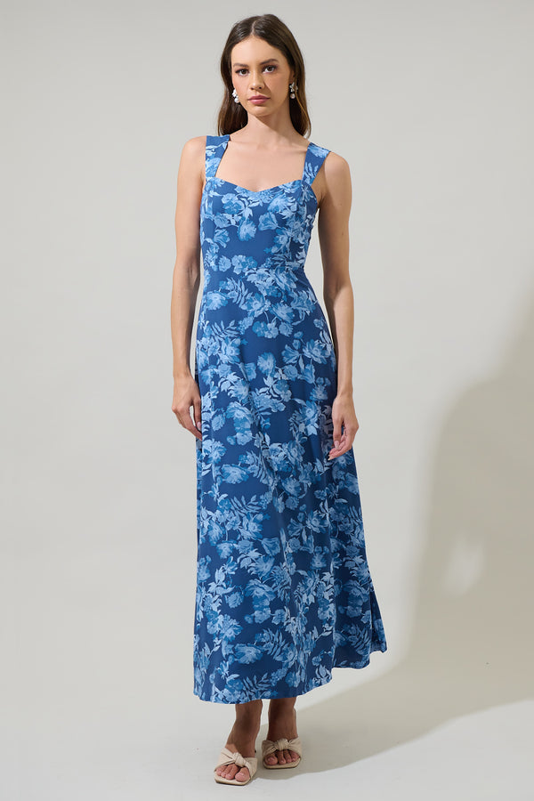 Sugarlips Bary Floral Smocked Maxi Dress