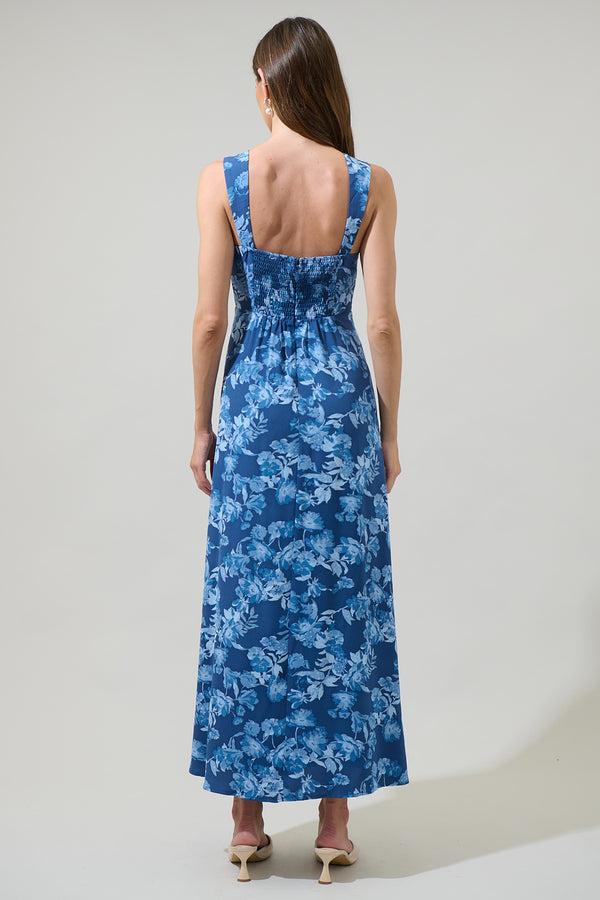 Sugarlips Bary Floral Smocked Maxi Dress