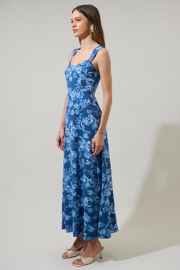 Sugarlips Bary Floral Smocked Maxi Dress