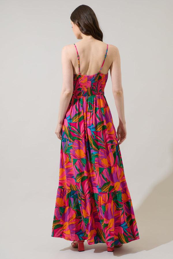 Sugarlips Beal Tropical Chaya Smocked Maxi Dress