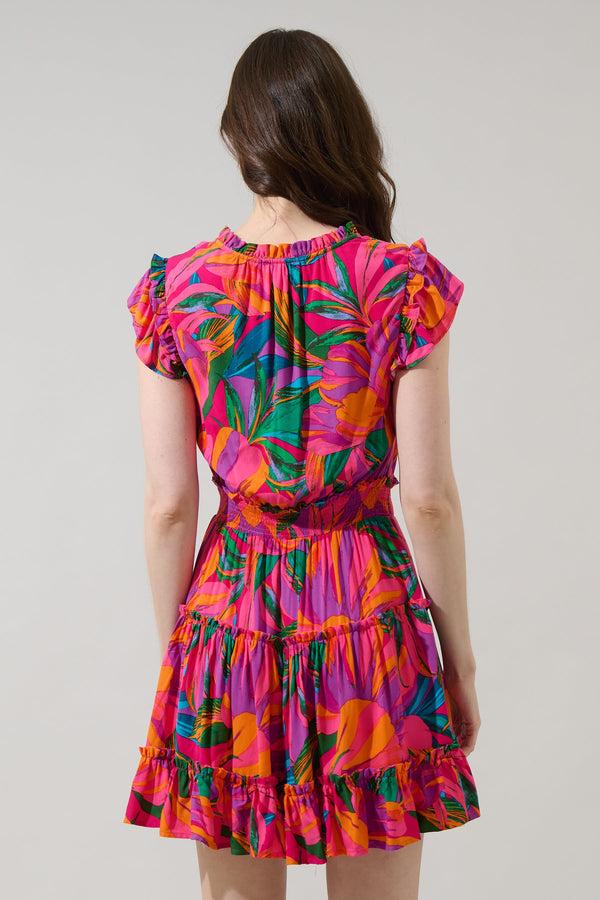 Sugarlips Beal Tropical Toledo Tiered Mini Dress
