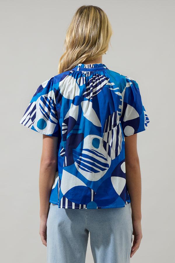 Sugarlips Beatty Geometric Inaya Split Neck Top