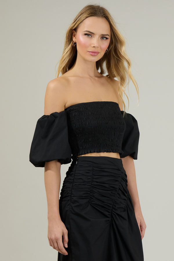 Sugarlips Belen Elvie Smocked Cropped Top