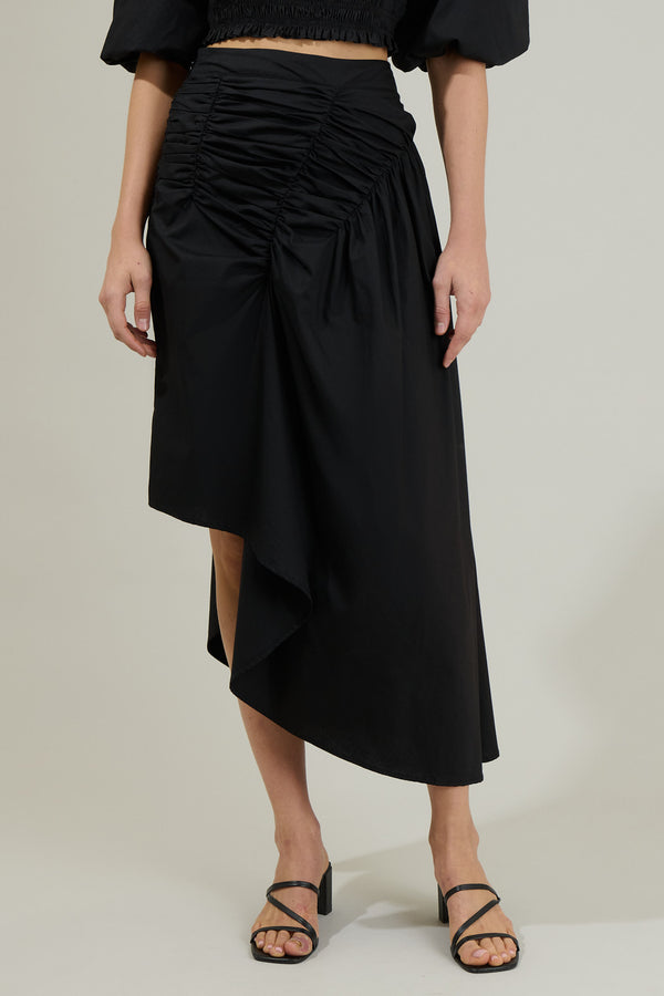 sugarlips Belen Ruched Midi Skirt