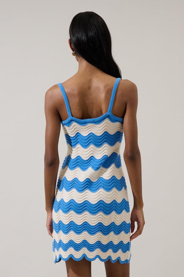 Sugarlips Belendra Scallop Striped Crochet Dress