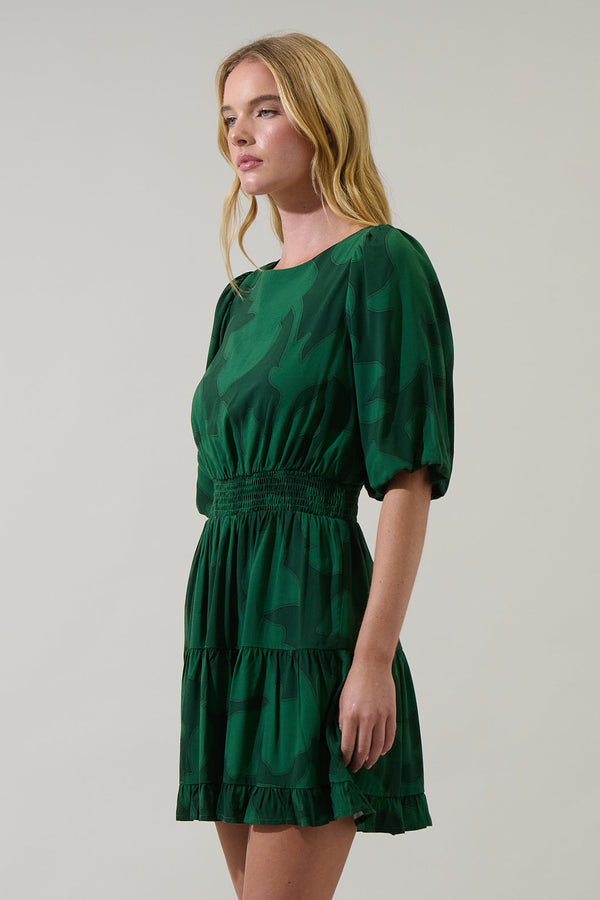 Sugarlips Benti Abstract Suma Ruffle Mini Dress