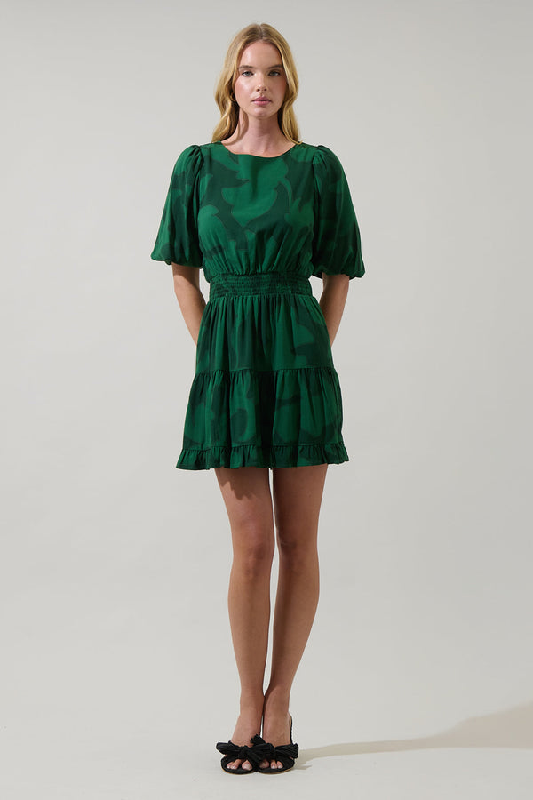 Sugarlips Benti Abstract Suma Ruffle Mini Dress