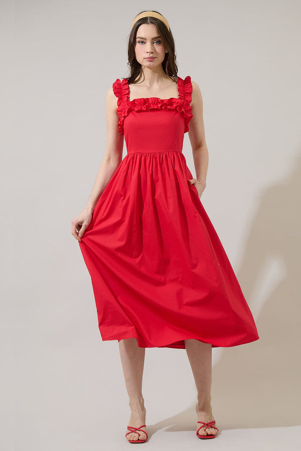 sugarlips Beny Ruffle Midi Dress