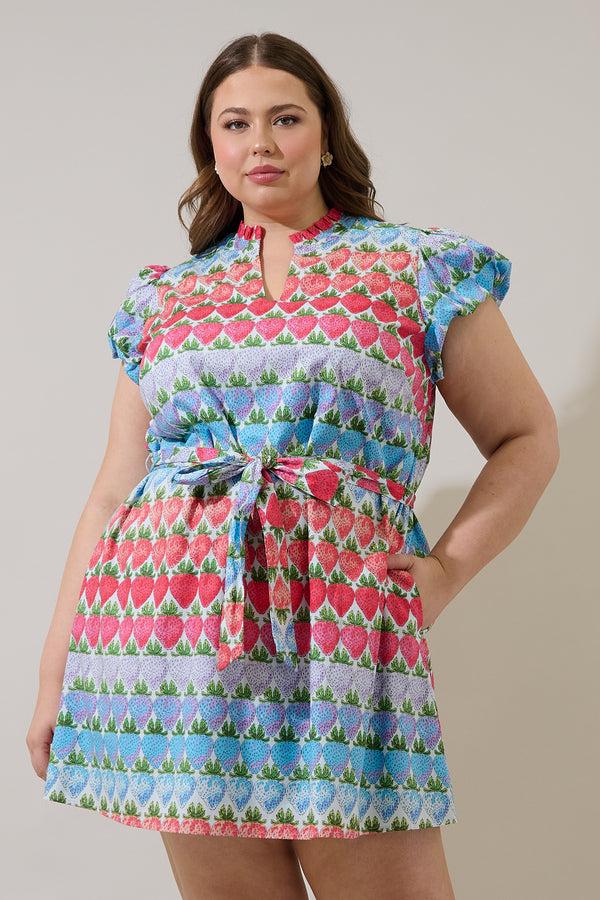 sugarlips Berry Burst Orela Shift Mini Dress Curve
