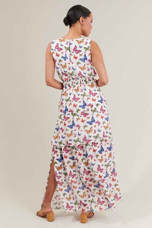 Sugarlips Bess Butterfly Tiered Maxi Dress