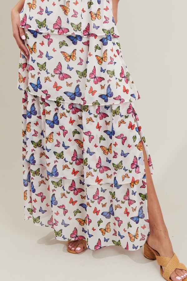 Sugarlips Bess Butterfly Tiered Maxi Dress