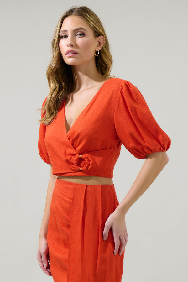 Sugarlips Bet On You Faux Wrap Crop Top