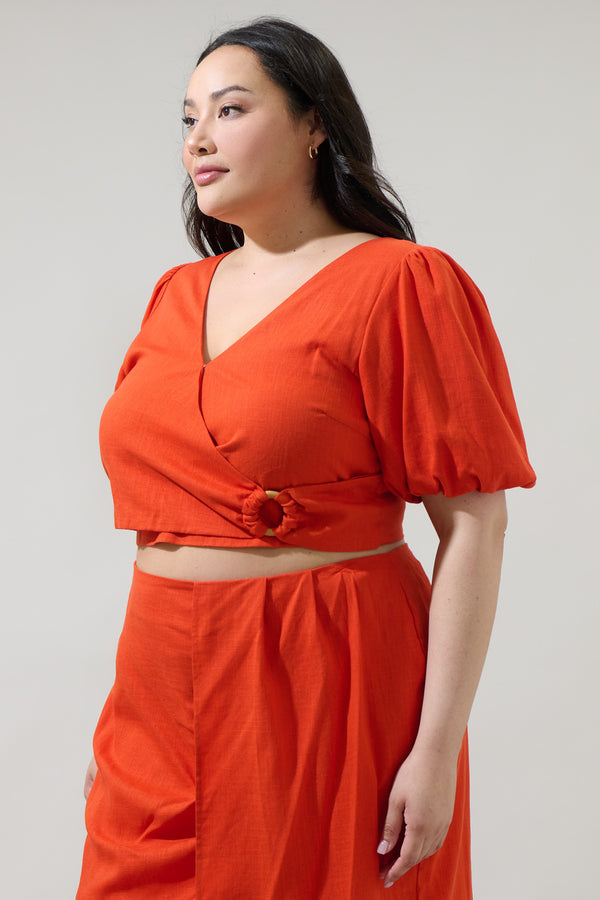Sugarlips Bet On You Faux Wrap Crop Top Curve