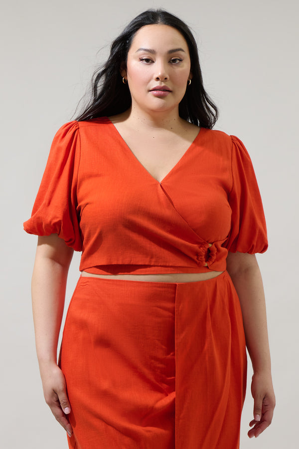 sugarlips Bet On You Faux Wrap Crop Top Curve