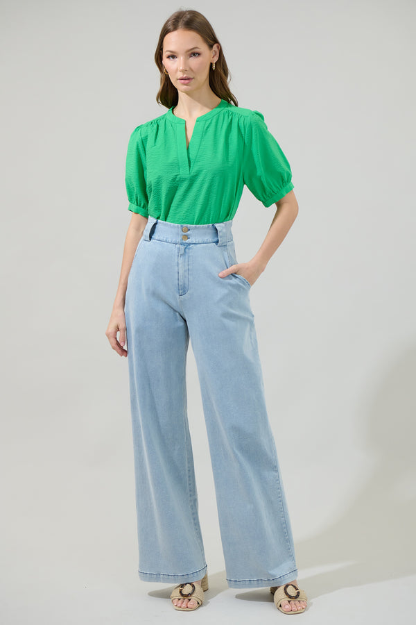 Sugarlips Betsy Neli Split Neck Top