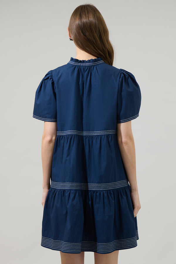 Sugarlips Betty Poplin Tiered Mini Dress