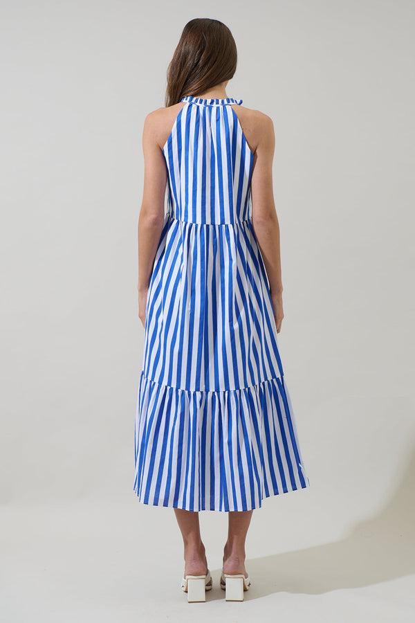 Sugarlips Bey Stripe Zelie Sleeveless Midi Dress