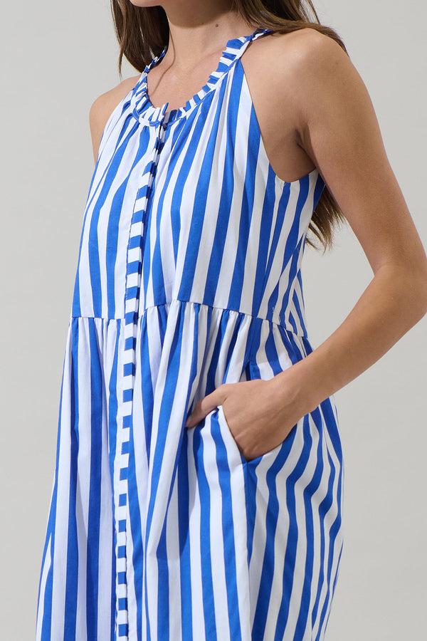 Sugarlips Bey Stripe Zelie Sleeveless Midi Dress