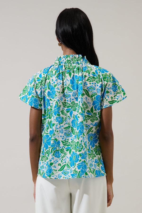 Sugarlips Bivore Floral Patma Mock Neck Top