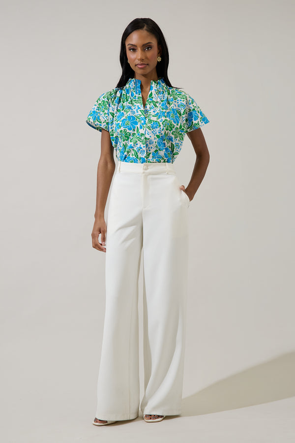 Sugarlips Bivore Floral Patma Mock Neck Top