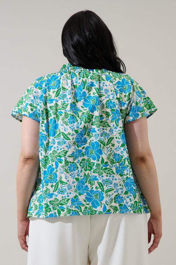 Sugarlips Bivore Floral Patma Mock Neck Top Curve