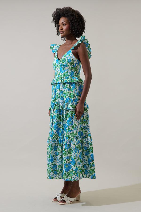 Sugarlips Bivore Floral Truth Tiered Maxi Dress