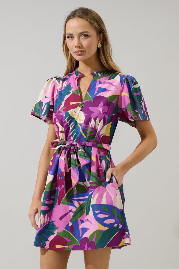 Sugarlips Blain Tropics Ema Shift Mini Dress