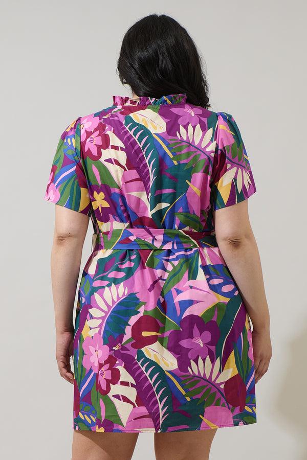 Sugarlips Blain Tropics Ema Shift Mini Dress Curve