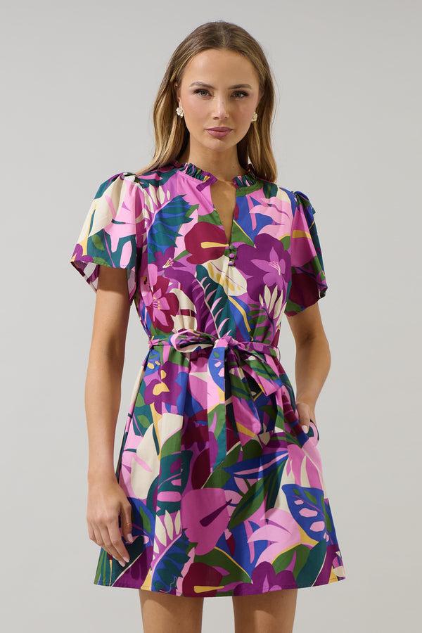 sugarlips Blain Tropics Ema Shift Mini Dress
