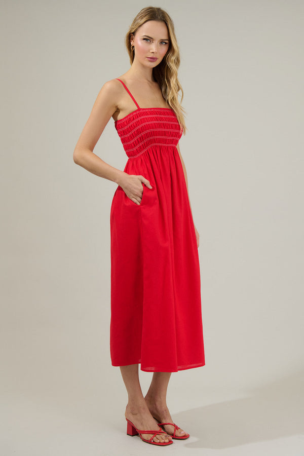 Sugarlips Blair Bartlett Smocked Midi Dress
