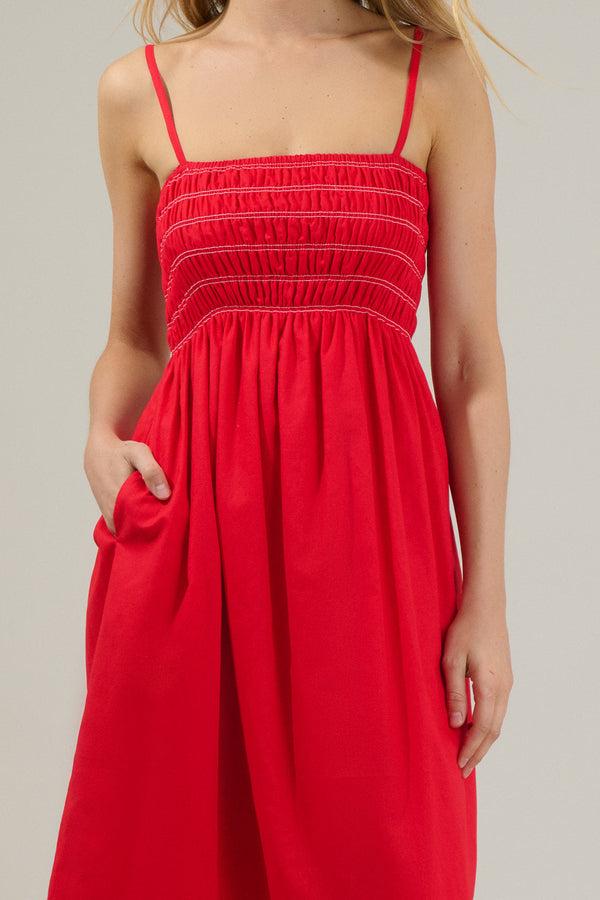 Sugarlips Blair Bartlett Smocked Midi Dress