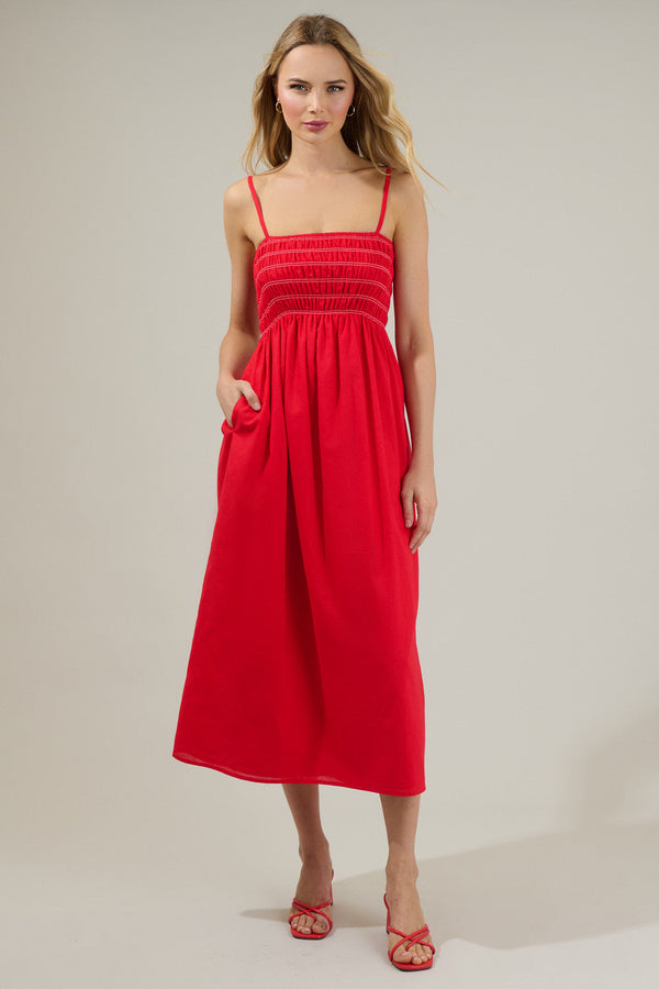 sugarlips Blair Bartlett Smocked Midi Dress