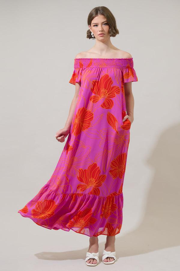 sugarlips Blakeley Floral Jane Smocked Maxi Dress