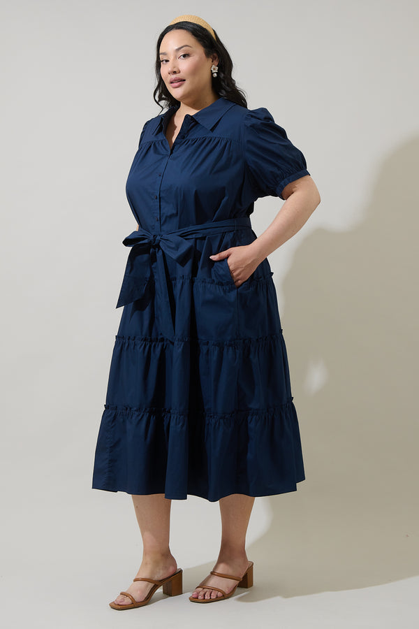 Sugarlips Blate Tiered Midi Dress Curve